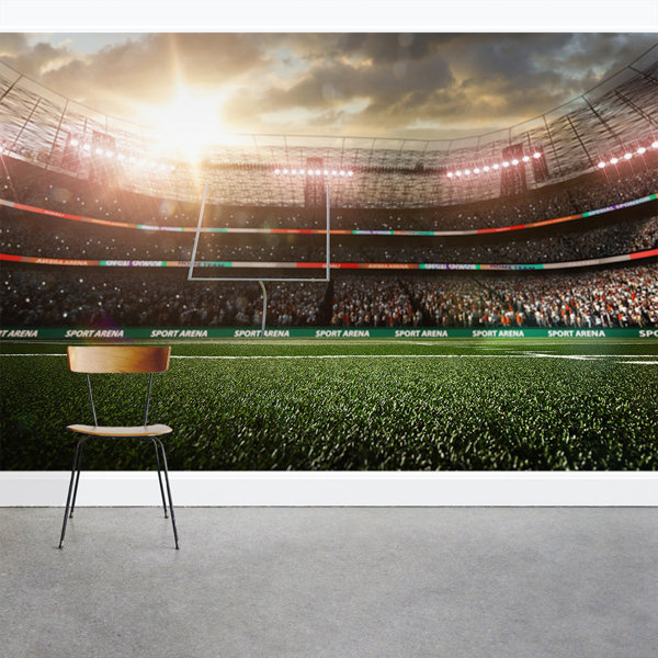 Wallums Wall Decor Football Stadium 8' x 144" 3 Piece Wall Mural Wayfair